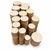 Stacks of natural Sassafras round bowl turning blanks on white