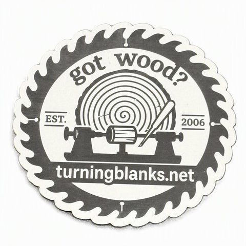 4" Die Cut Saw Blade Sticker got wood?