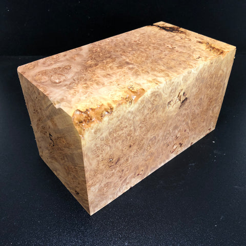 5"x5"x8.5" KD Maple Burl Wood Spindle Turning Blank (#005)