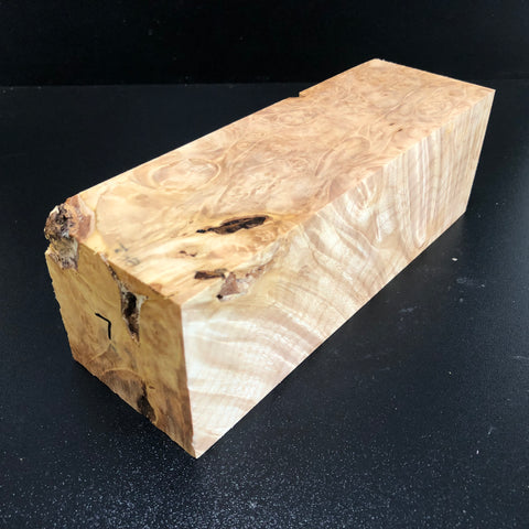 3"x3"x9" KD Maple Burl Wood Spindle Turning Blank (#007)