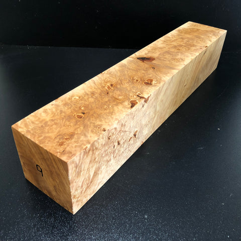 3"x3"x16" KD Maple Burl Wood Spindle Turning Blank (#009)