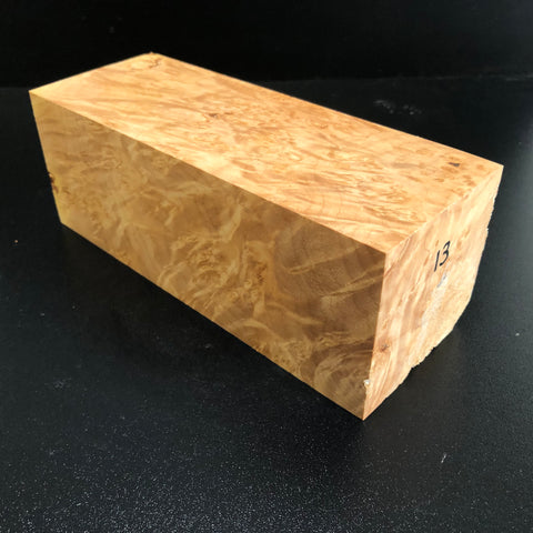 3"x3"x8" KD Maple Burl Wood Spindle Turning Blank (#0013)