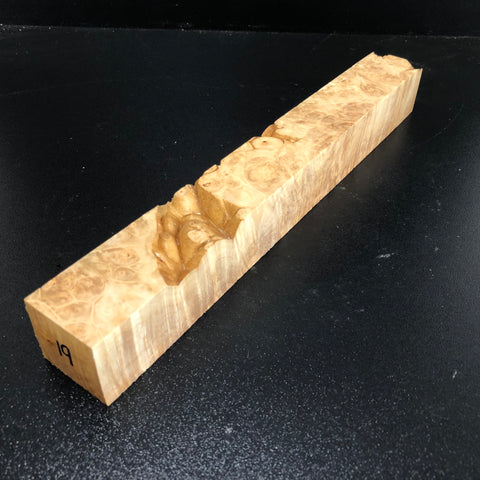 1.5"x1.5"x12" KD Maple Burl Wood Spindle Turning Blank (#0019)
