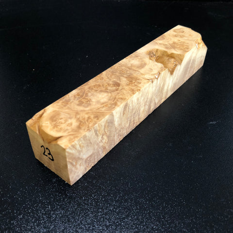 1.5"x1.5"x8" KD Maple Burl Wood Spindle Turning Blank (#0023)