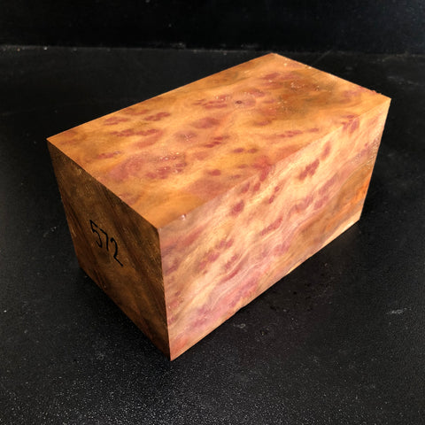 3"x3"x5.25" Camphor Burl Wood Spindle Turning Blank (#00572)