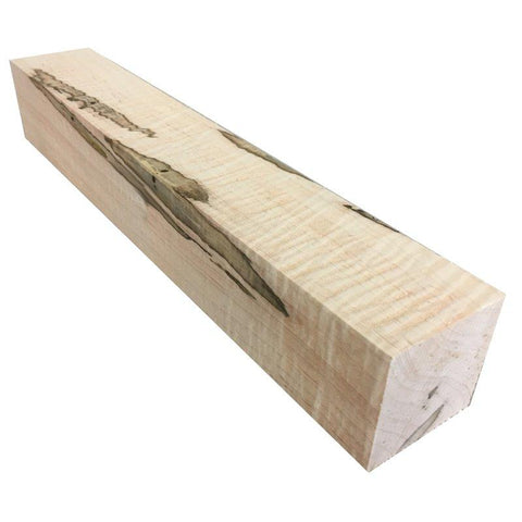 4"x4"x18" KD Curly Ambrosia Maple Wood Spindle Turning Blank