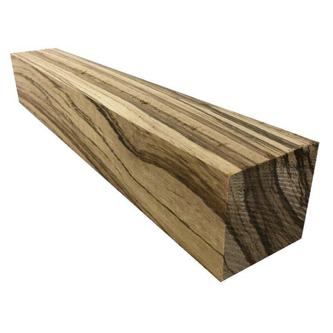 4"x4"x24" KD Zebrawood Wood Spindle Turning Blank